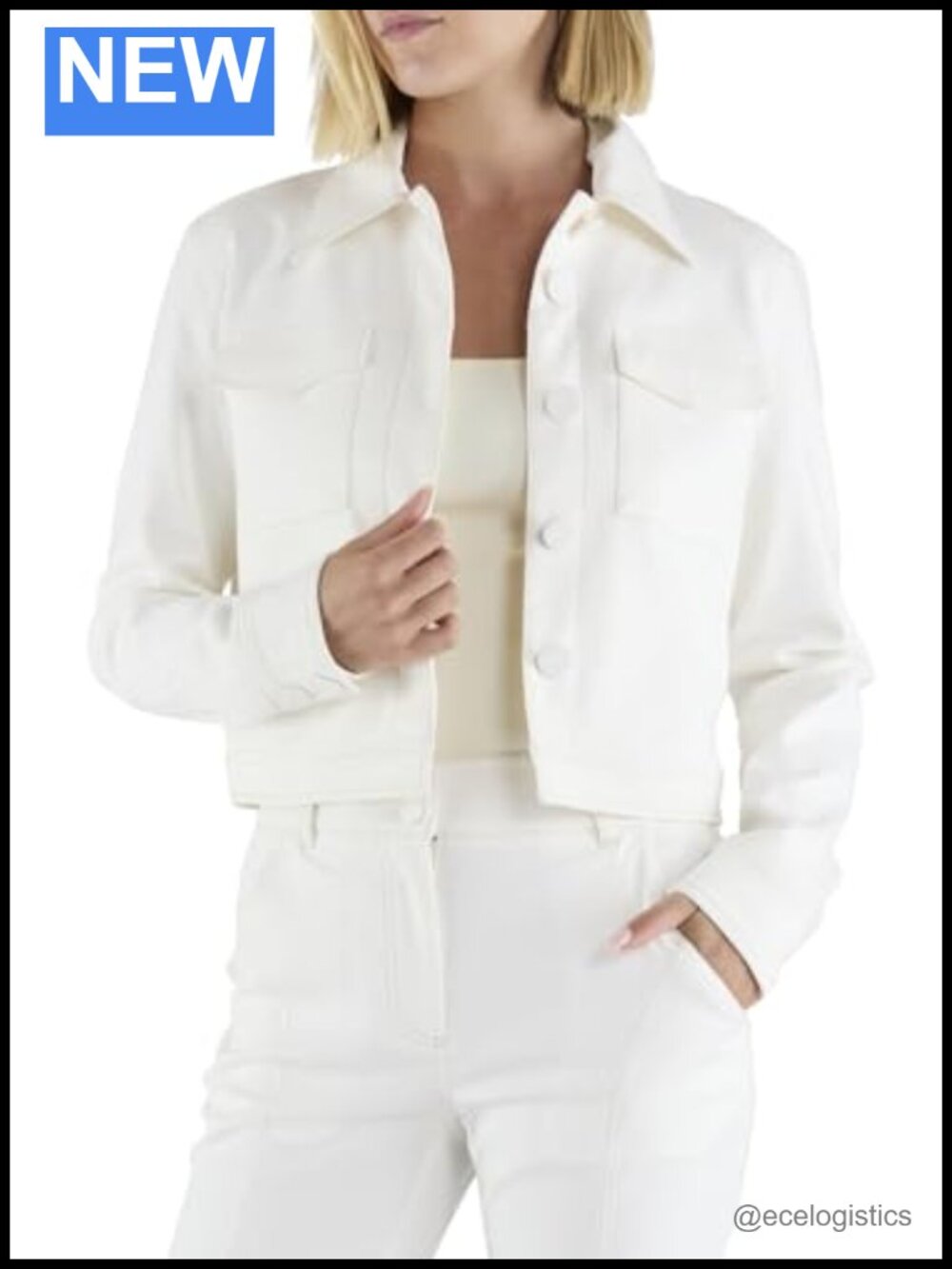 Ramy Brook Cropped Cotton Jacket Ivory